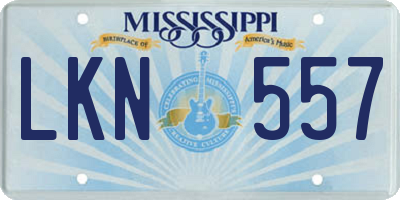MS license plate LKN557