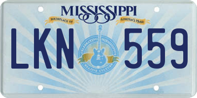 MS license plate LKN559