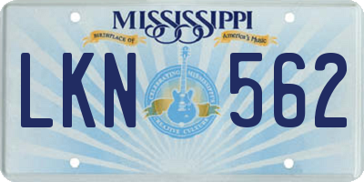 MS license plate LKN562