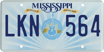 MS license plate LKN564