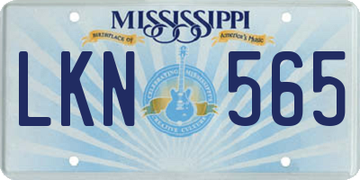 MS license plate LKN565