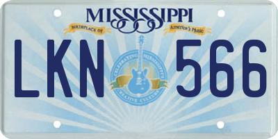 MS license plate LKN566