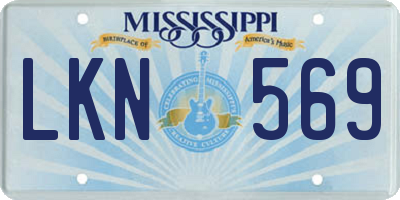 MS license plate LKN569