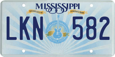 MS license plate LKN582