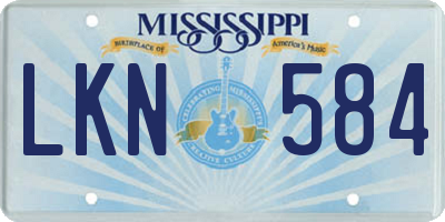 MS license plate LKN584
