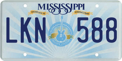 MS license plate LKN588