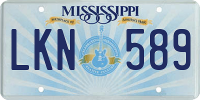MS license plate LKN589