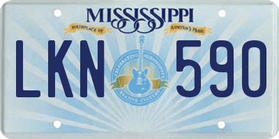 MS license plate LKN590
