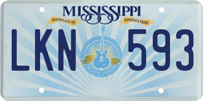 MS license plate LKN593