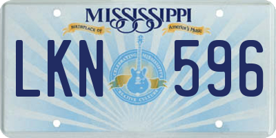MS license plate LKN596