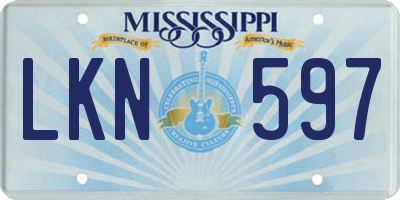 MS license plate LKN597