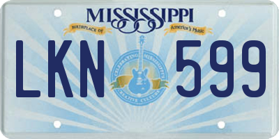 MS license plate LKN599
