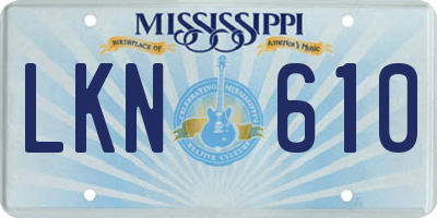 MS license plate LKN610
