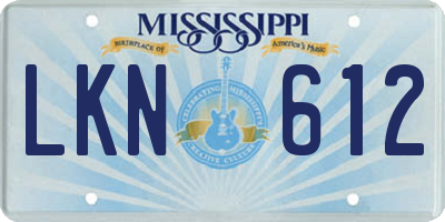 MS license plate LKN612