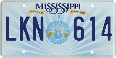MS license plate LKN614