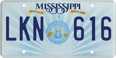 MS license plate LKN616