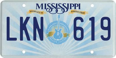 MS license plate LKN619