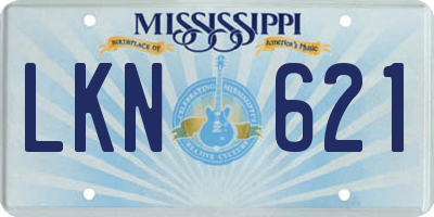 MS license plate LKN621