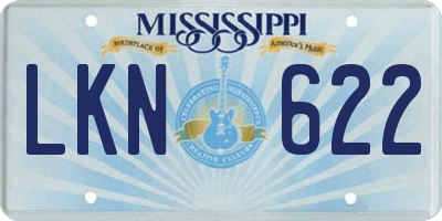 MS license plate LKN622