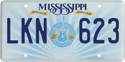MS license plate LKN623