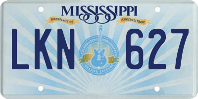 MS license plate LKN627