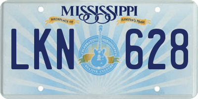 MS license plate LKN628