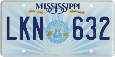 MS license plate LKN632