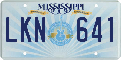 MS license plate LKN641