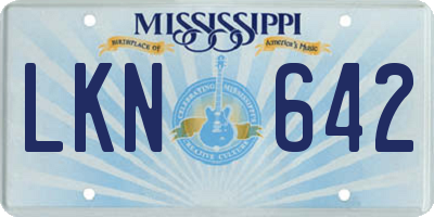 MS license plate LKN642