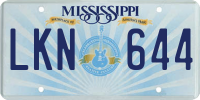 MS license plate LKN644