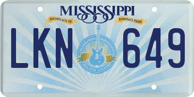 MS license plate LKN649