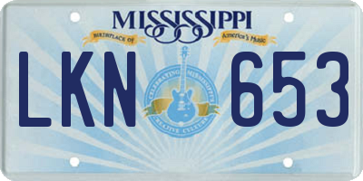 MS license plate LKN653
