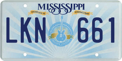 MS license plate LKN661