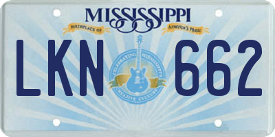 MS license plate LKN662