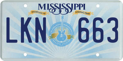 MS license plate LKN663