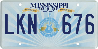 MS license plate LKN676