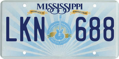 MS license plate LKN688