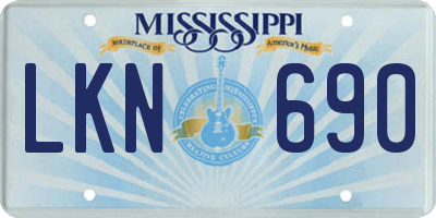 MS license plate LKN690