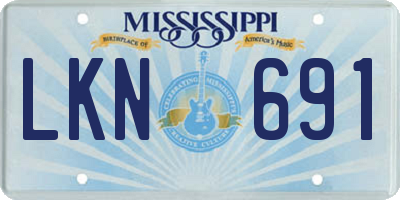 MS license plate LKN691