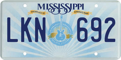 MS license plate LKN692