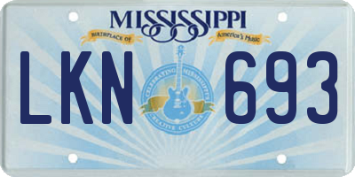 MS license plate LKN693