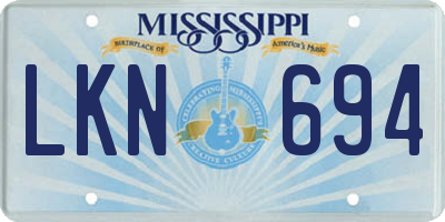 MS license plate LKN694