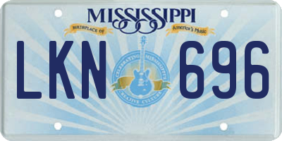 MS license plate LKN696