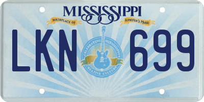 MS license plate LKN699