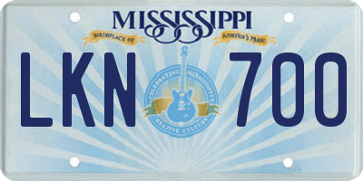 MS license plate LKN700