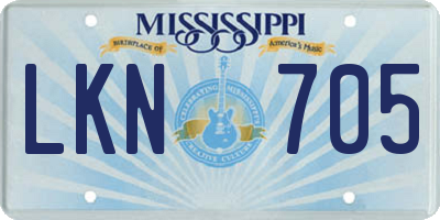 MS license plate LKN705