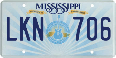 MS license plate LKN706