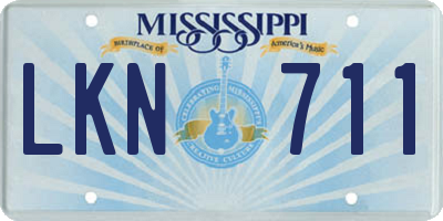 MS license plate LKN711