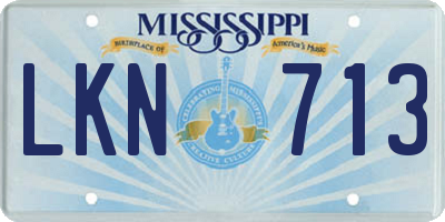 MS license plate LKN713