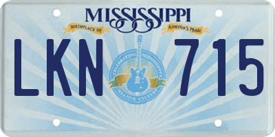 MS license plate LKN715